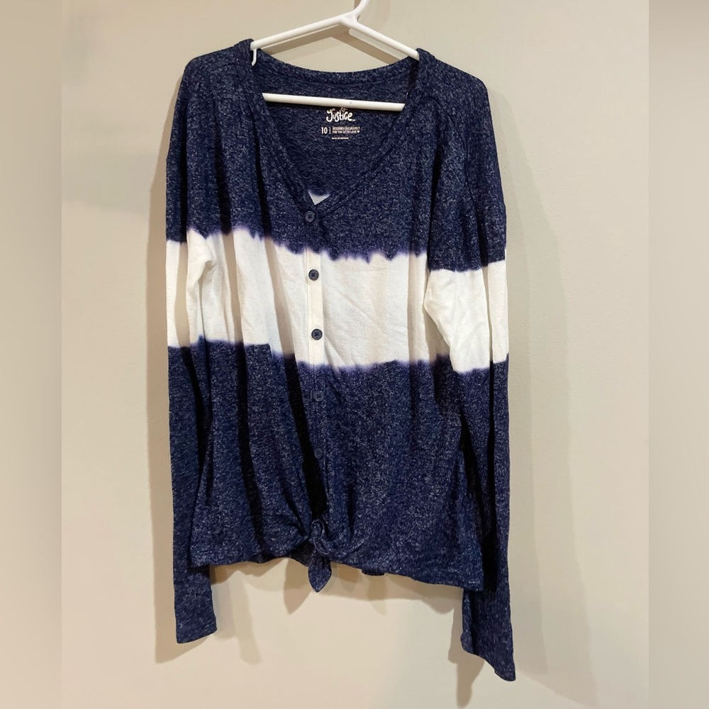 Justice shirt, faux button up